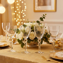 Charger l'image dans la galerie, Verres à vin avec pied en diamant jaune - lot de 4