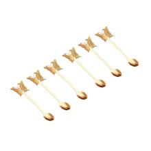 Charger l'image dans la galerie, Cuillères à dessert dorées papillon - lot de 6