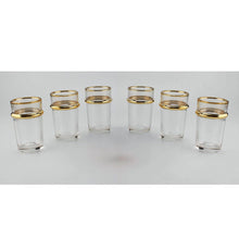 Charger l'image dans la galerie, Tasses à thé en verre bords dorés 175ml - lot de 6