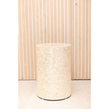 Charger l'image dans la galerie, Pouf blanc nacré 33x33x48cm
