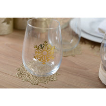 Charger l'image dans la galerie, Dessous de verre flocon doré - lot de 6