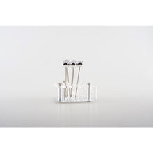 Charger l'image dans la galerie, Piques apéritif argent avec support fromage - lot de 6