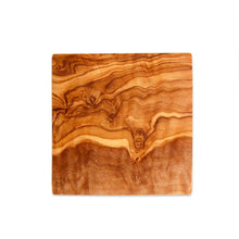 Charger l'image dans la galerie, Lot de 6 dessous de verre carré 9 x 9 cm en bois d'olivier