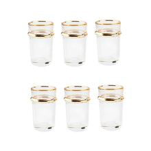 Charger l'image dans la galerie, Tasses à thé en verre bords dorés 175ml - lot de 6