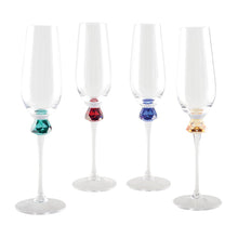 Charger l'image dans la galerie, Flûtes avec pied en diamant 4 couleurs - lot de 4