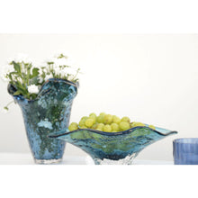 Charger l'image dans la galerie, Coupe décorative en verre bleue 33x18x10.5cm