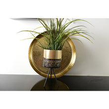 Charger l'image dans la galerie, Support plantes métal avec vase doré h.34cm