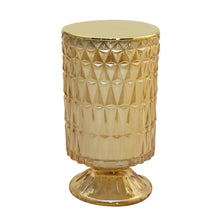 Charger l'image dans la galerie, Bougie dorée sur pied parfum fleur de coton h18cm