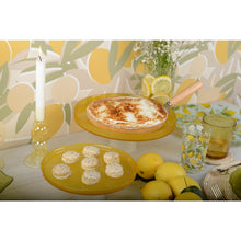 Charger l'image dans la galerie, Plat à gâteaux jaune sur pied blanc 28cm - citron