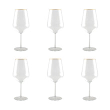 Charger l'image dans la galerie, Verres à vin bord doré mat - lot de 6