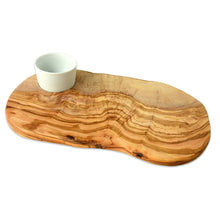 Charger l'image dans la galerie, Planche à hamburger RUSTIC avec bol en porcelaine (longueur env. 40-44 cm)