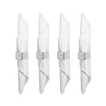 Charger l'image dans la galerie, Lot de 4 ronds de serviettes triangle martelé argent