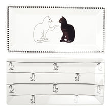 Charger l'image dans la galerie, Plateaux noirs et blancs avec design chat - lot de 2