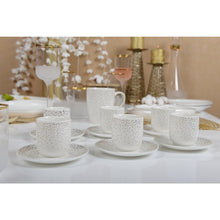 Charger l'image dans la galerie, Tasses café 90ml plumetis doré - lot de 6