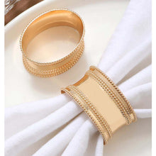 Charger l'image dans la galerie, Lot de 4 ronds de serviettes dorés avec strass