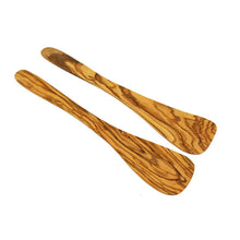 Charger l'image dans la galerie, Set de 2 spatules de cuisine sans trous en bois d'olivier