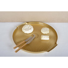 Charger l'image dans la galerie, Plateau à fromage doré en verre 30x28x2cm