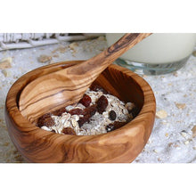 Charger l'image dans la galerie, Bol à céréales en bois d'olivier Ø 14 cm avec cuillère