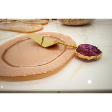 Charger l'image dans la galerie, Pelle à tarte dorée pierre agate rose