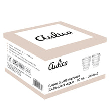 Charger l'image dans la galerie, Tasses à café expresso double paroi vague 70ml - lot de 2