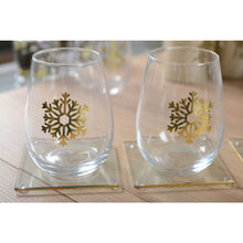 Charger l'image dans la galerie, Dessous de verres carrés avec bord doré - lot de 6