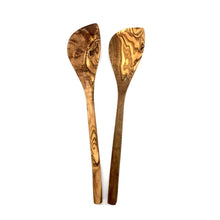 Charger l'image dans la galerie, Cuillère de cuisine avec coin (30 cm) en bois d'olivier
