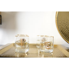 Charger l'image dans la galerie, Verres à eau main de fatma et œil doré - lot de 4