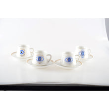 Charger l'image dans la galerie, Tasses et sous-tasses chance - lot de 4