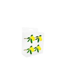 Charger l'image dans la galerie, Lot de 4 ronds de serviette design citron