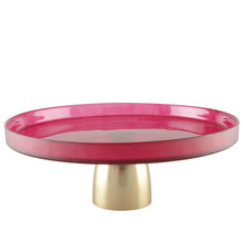 Charger l'image dans la galerie, Plat à gâteaux framboise sur pied dore 21x21x8cm