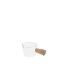 Charger l'image dans la galerie, Mini casserolette en verre avec manche en bois 9x5.5x4cm
