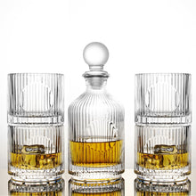 Charger l'image dans la galerie, Coffret whisky en verre rayé avec carafe 500ml et 4 verres 330ml