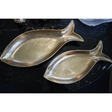 Charger l'image dans la galerie, Coupelle creuse dorée poisson 51x22.5x5.5cm