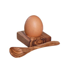 Charger l'image dans la galerie, Porte-oeufTroué avec cuillère à oeuf en bois d'olivier