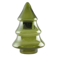 Charger l'image dans la galerie, Bonbonnière sapin vert en verre 18x26cm