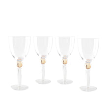 Charger l'image dans la galerie, Verres à vin avec pied en diamant jaune - lot de 4