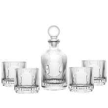 Charger l'image dans la galerie, Coffret whisky en verre rayé avec carafe 500ml et 4 verres 330ml