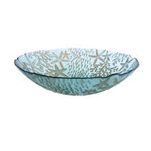 Charger l'image dans la galerie, Saladier en verre bleu mer 33x33x9cm