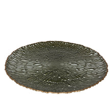 Charger l'image dans la galerie, Assiette de service vert avec bord doré 33cm