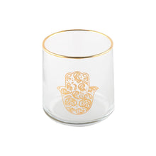 Charger l'image dans la galerie, Verres à eau main de fatma et œil doré - lot de 4