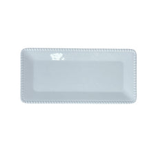 Charger l'image dans la galerie, Plateau rectangulaire en mélamine blanche bord corde 43.5x21x2.5cm