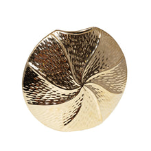 Charger l'image dans la galerie, Vase spirale doré en céramique 23x6x21.5cm