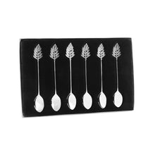 Charger l'image dans la galerie, Cuillères à café argent feuille - lot de 6
