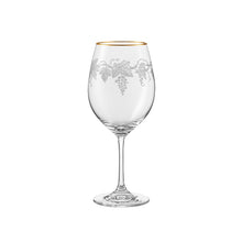 Charger l'image dans la galerie, Verres à vin gravé vigne bord doré - lot de 2
