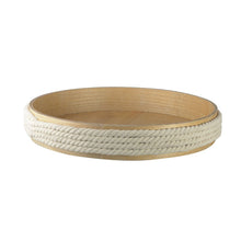 Charger l'image dans la galerie, Plateau rond en bois avec corde 45cm

