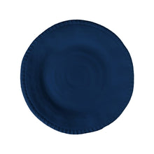 Charger l'image dans la galerie, Assiette plate en mélamine bleue bord corde 28x28x2.5cm
