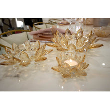 Charger l'image dans la galerie, Bougeoir lotus ambre 18x18x7cm
