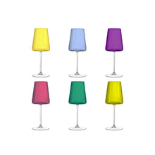 Charger l'image dans la galerie, Verres à vin 400ml 6 couleurs - lot de 6
