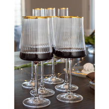 Charger l'image dans la galerie, Verres à vin bord doré 360ml - lot de 6
