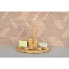 Charger l'image dans la galerie, Plateau à fromage en bois tournant avec 4 ustensiles fromage
